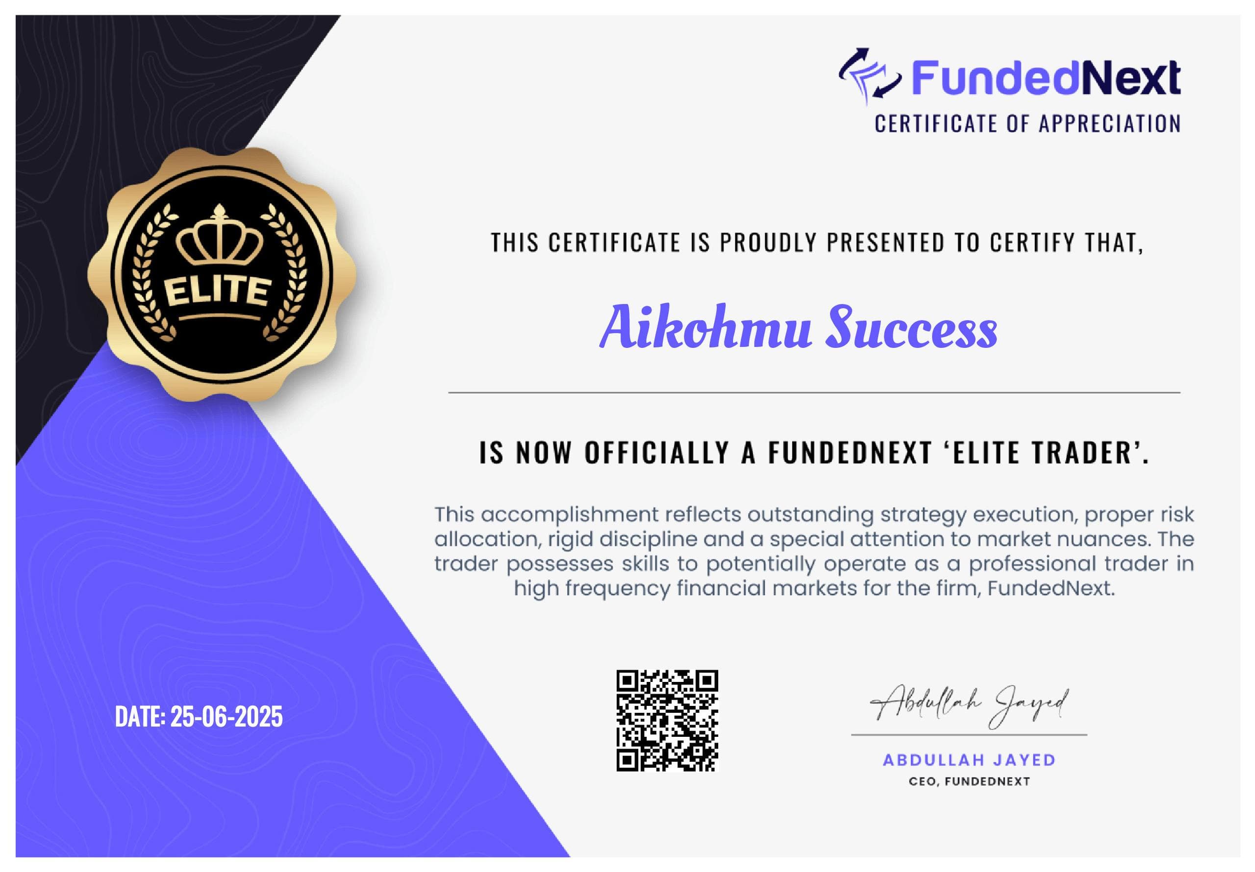 SUGIRAForex Academy Certificate from SUGIRAForex Academy, forex trading academy in Rwanda