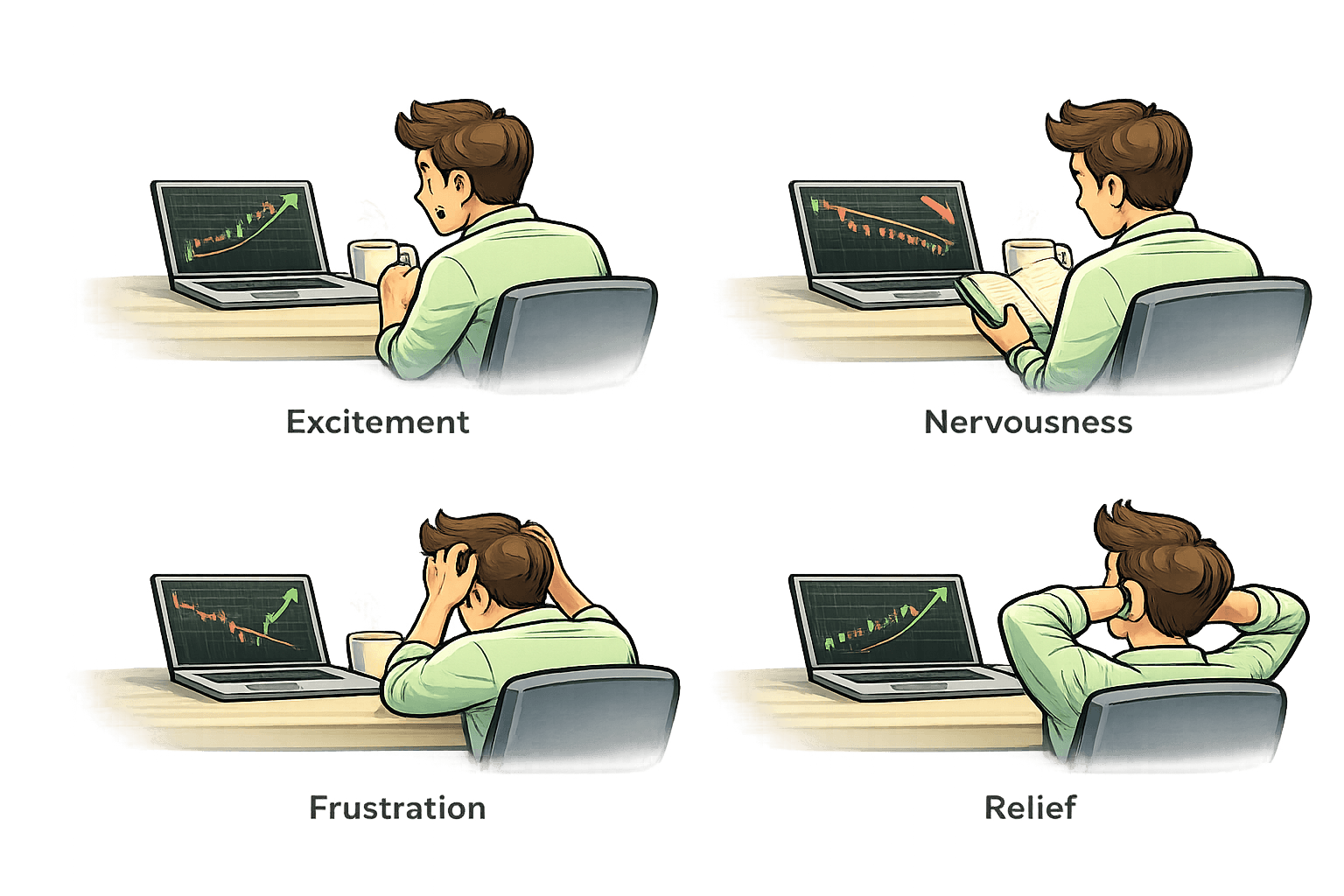 Trading emotions after entry
