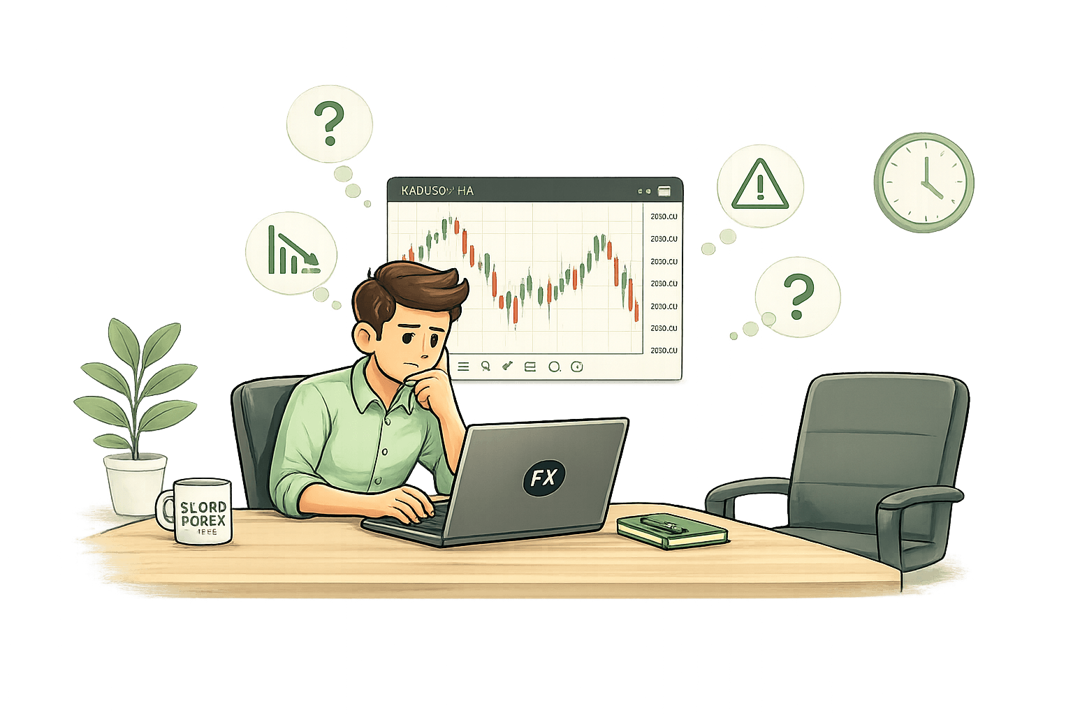 Trader trading alone
